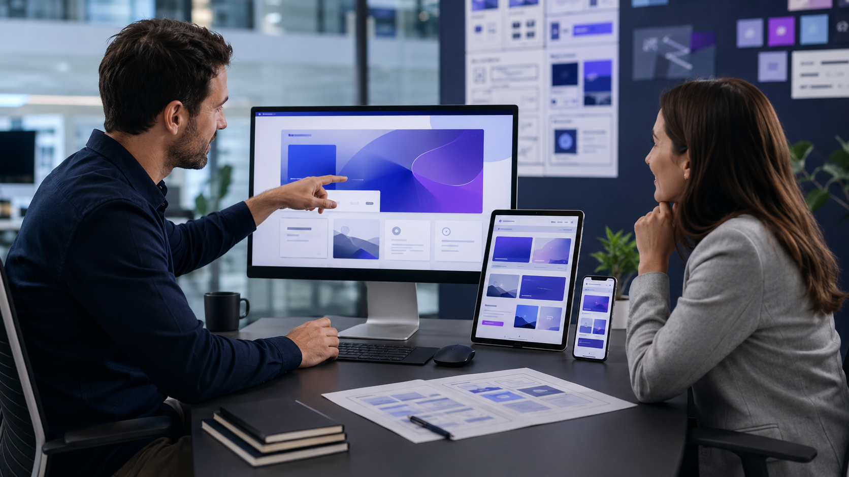 Individuelle Webdesign-Beratung mit responsiven Website-Entwürfen für Desktop, Tablet und Smartphone